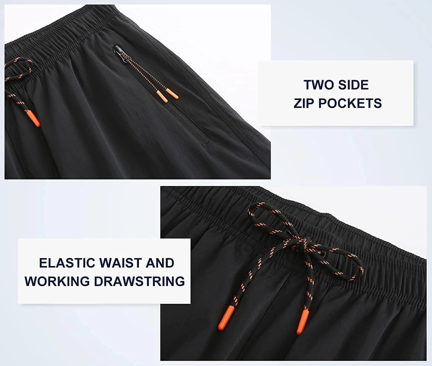 HODOSPORTS Mens No Liner Swim Trunks Quick-Dry with Zipper Pockets