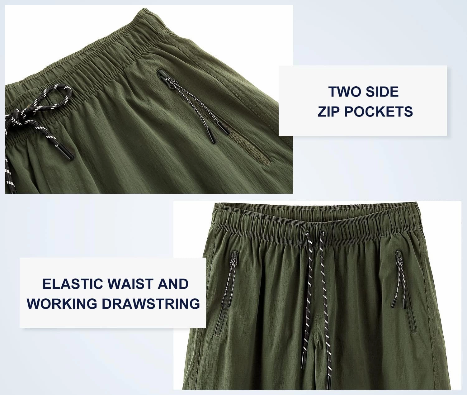HODOSPORTS Mens No Liner Swim Trunks Quick-Dry with Zipper Pockets