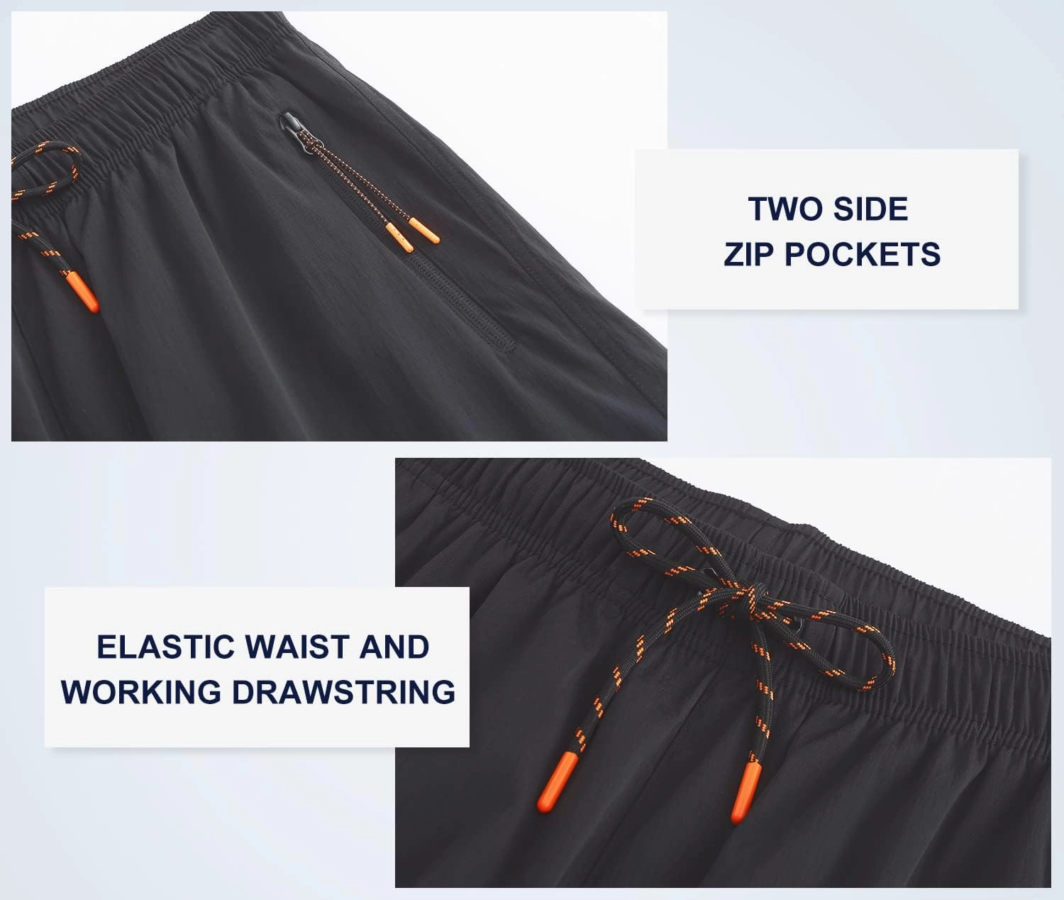 HODOSPORTS Mens No Liner Swim Trunks Quick-Dry with Zipper Pockets