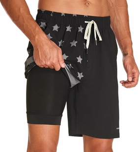 HODOSPORTS Mens Swim Trunks with Compression Liner 9 Inch Quick Dry Swim Shorts with Pockets Swim Suit