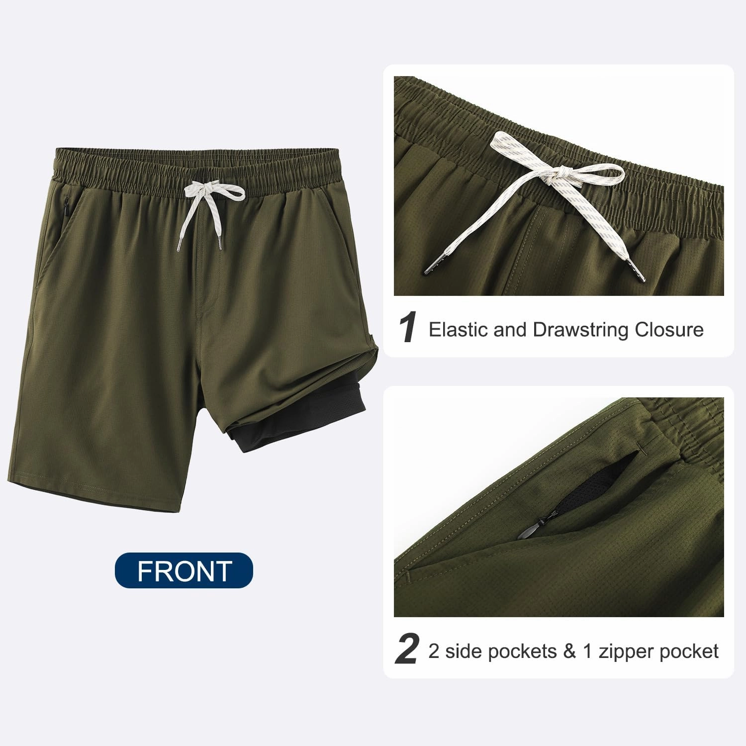 HODOSPORTS Mens Swim Trunks with Compression Liner 9 Inch Quick Dry Swim Shorts with Pockets Swim Suit