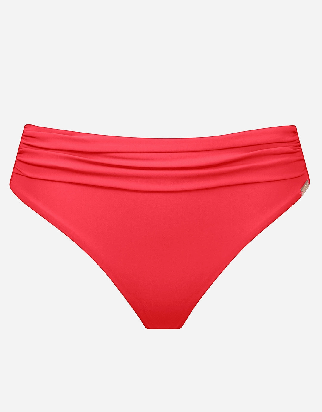 Honesty Gathered Band Bikini Pant - Flame