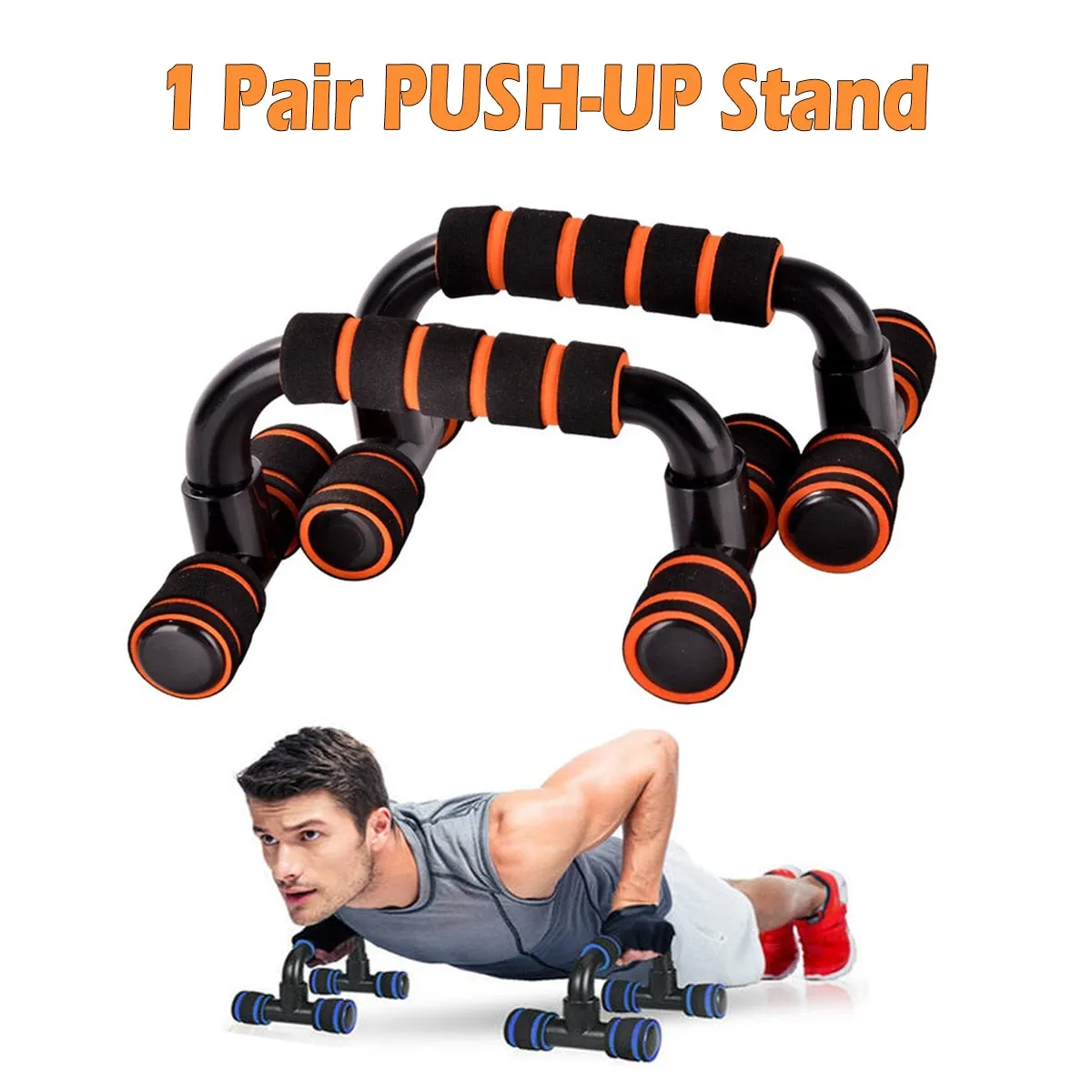 Hot Deal Striped Push-Up Stand 2 Pcs Set Newly Launched, Biodegradable resistance bands, Eco-friendly yoga mat, Wall mounted bike rack
