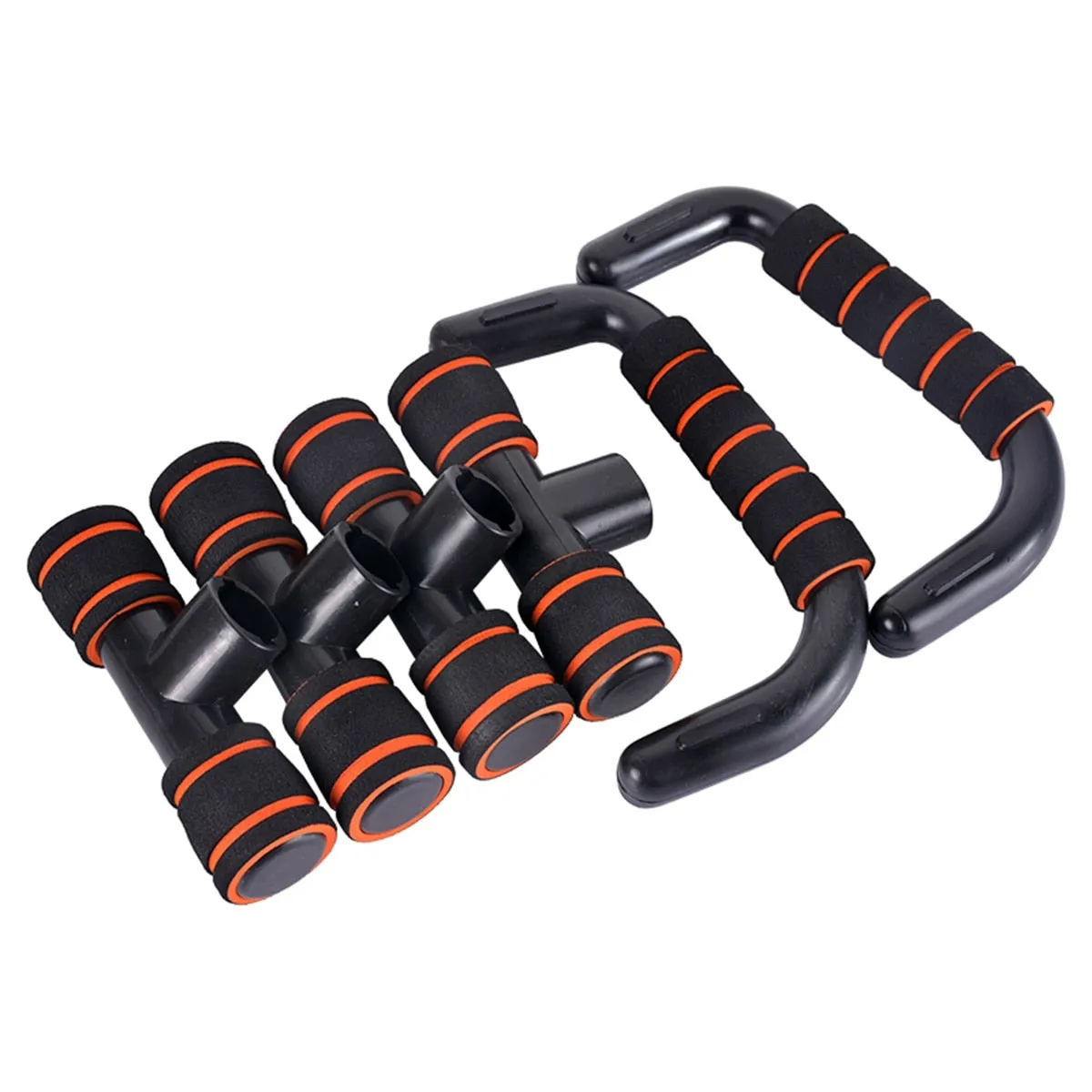 Striped Push-Up Stand 2 Pcs Set, Weight Bar Collars