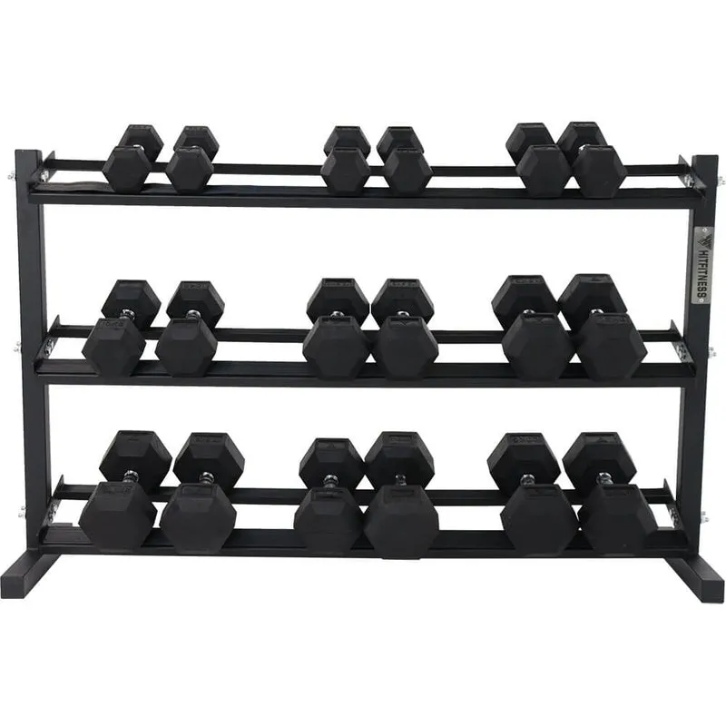 Home Gym Hex Dumbbells Pack - 5kg to 25kg, Heart rate monitor chest strap