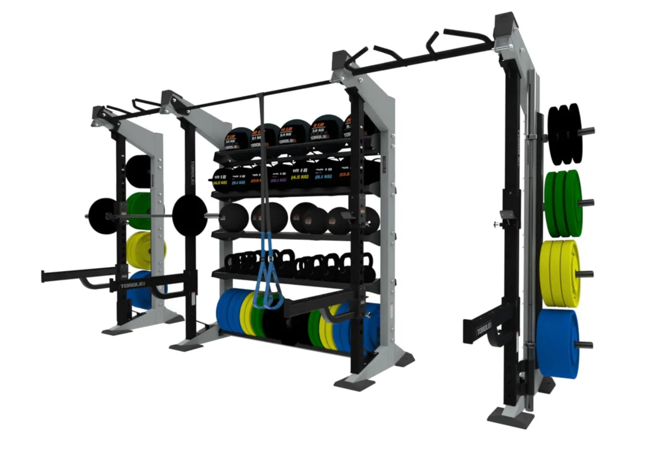 TORQUE Fitness X-CREATE 2 Module X 14 Ft. Functional Wall, Dip Station, Weight Bar Collars, Upper Body Machines