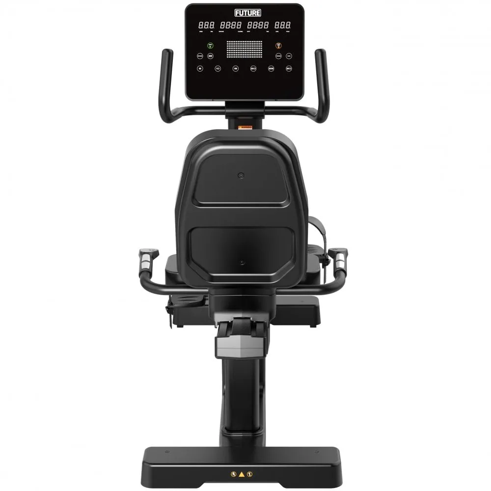 Future Elite Series R880 Commercial Recumbent Bike - LED Console, Rubber Gripped Olympic Plates, Running belt hydration, Cardio Accessories