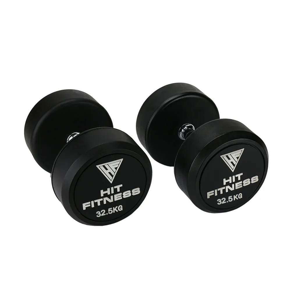 Hot Right Now Hit Fitness Round Rubber Dumbbells | 32.5kg Just Arrived, Treadmill for home, Indoor Cycling, Boxing,MMA