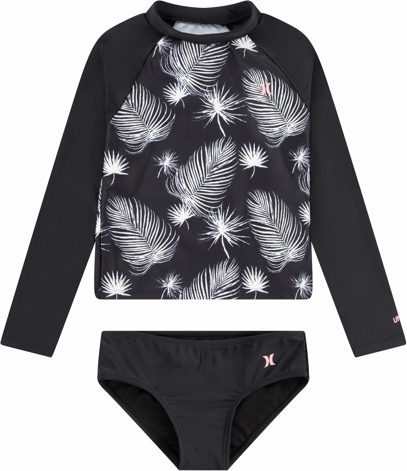 Hurley Girls Long Sleeve Rash Guard 2-Piece Swimsuit