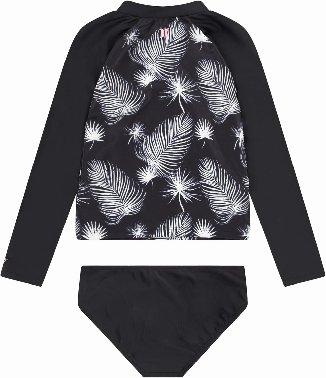Hurley Girls Long Sleeve Rash Guard 2-Piece Swimsuit