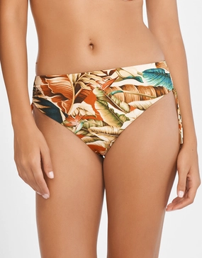 Hypnotic Adjustable Bikini Pant - Sepia Leaves