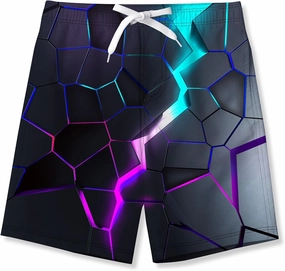 Idgreatim Teens Boys Swim Trunks Quick Dry Beach Swimwear UPF 50  Board Shorts with Mesh Lining 6-14 Years