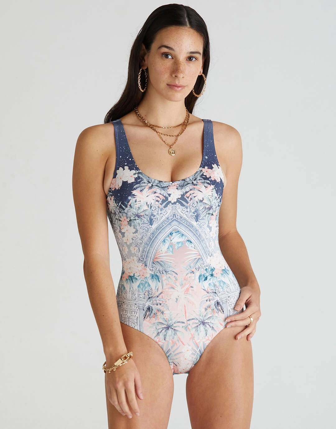 Indianic Michelle DD/E Cup One Piece Swimsuit  - Floral