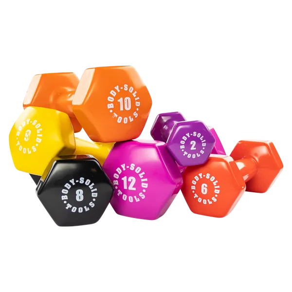 Bodysolid Pink 1lb Vinyl Dumbbell, Exercise Balls, Hyrox, Indoor Cycling