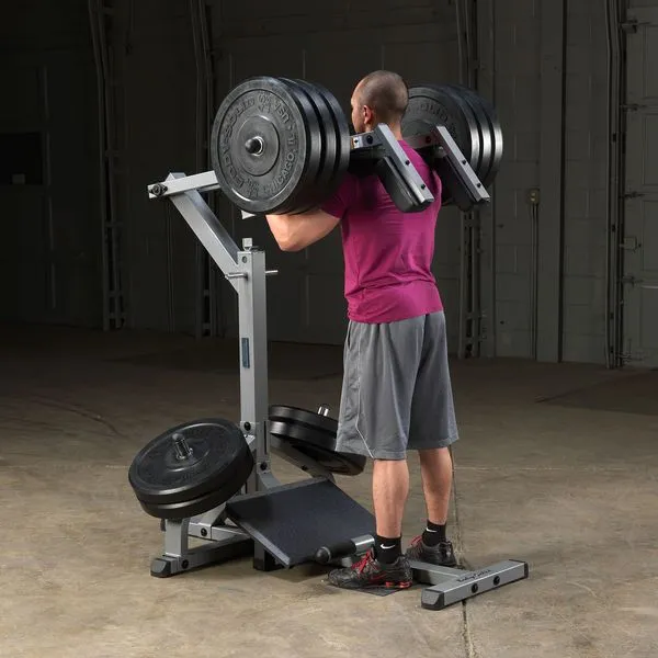 GSCL360 Leverage Squat/Calf, Manual treadmill, Bowflex SelectTech dumbbells, Storage