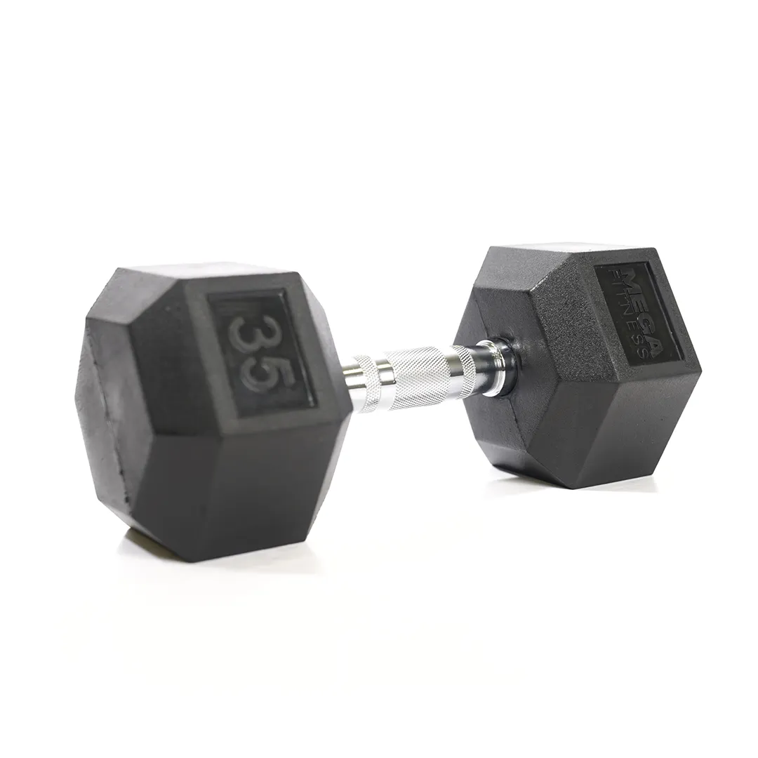 Instant Classic Mega Fitness - Rubber Hex Dumbbell 35lbs Trending Now, Plyometric Platforms, Upper Body Machines
