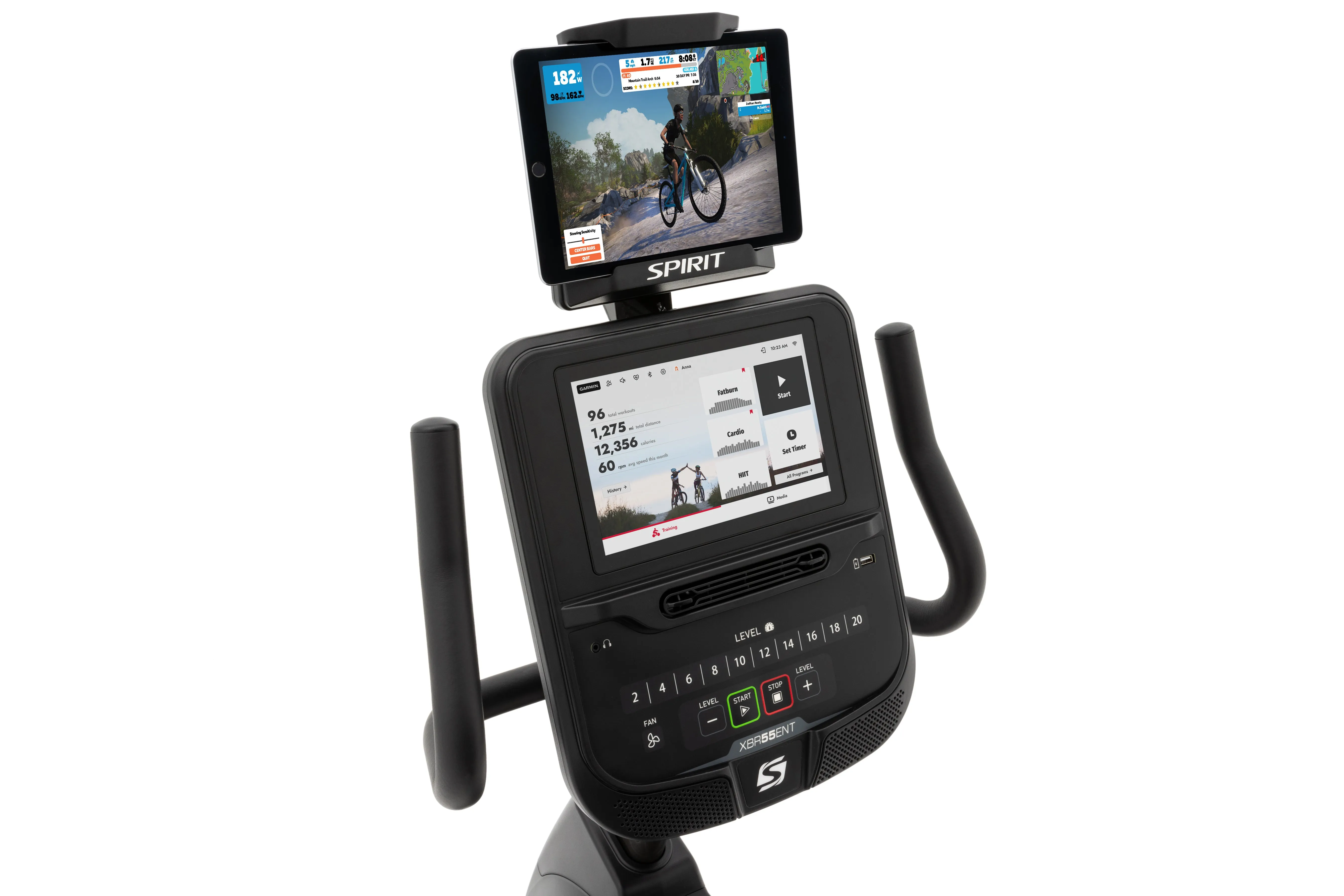 Spirit XBR55-ENT Recumbent Bike, Barbells, Energy gels for running
