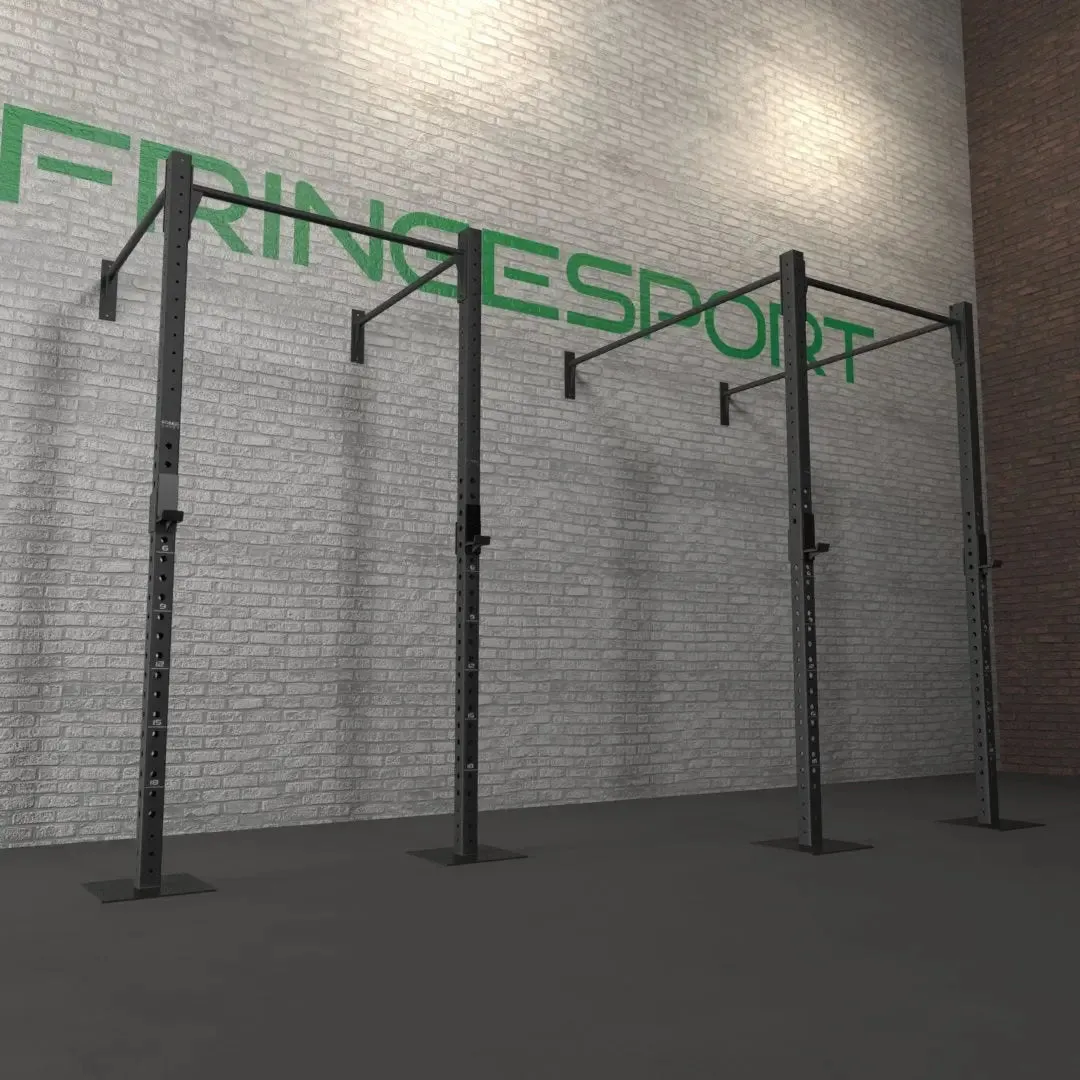 4ft Wide Wall Mount Garage Gym Rig - 3x3, Weight Plate Storage