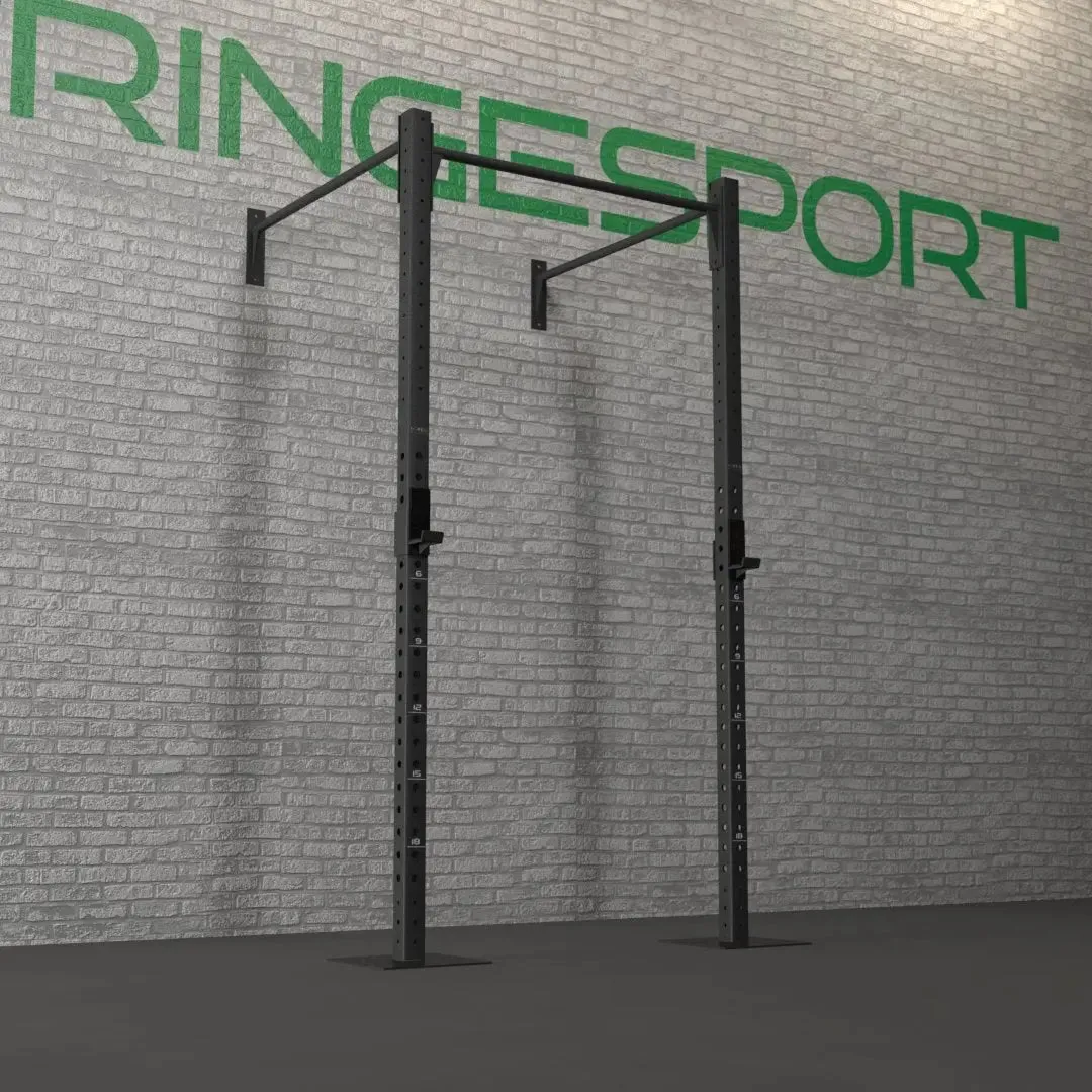 Instant Favorite 4ft Wide Wall Mount Garage Gym Rig - 3x3 Must Try, Weightlifting chalk, Bowflex SelectTech dumbbells, Elliptical Crosstrainers