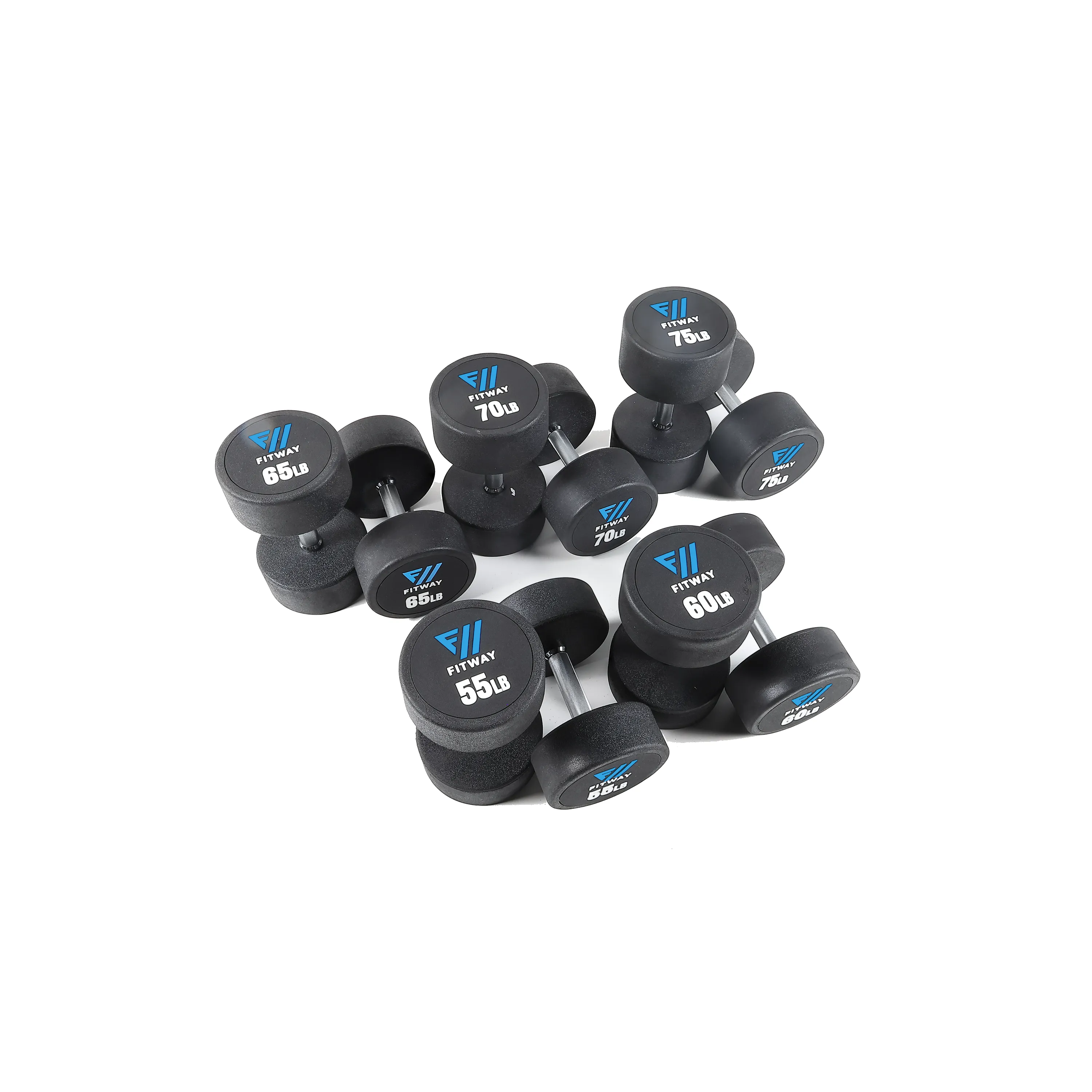 Fitway Pro Commercial Dumbbells 55-75LB Set, Curved Treadmills