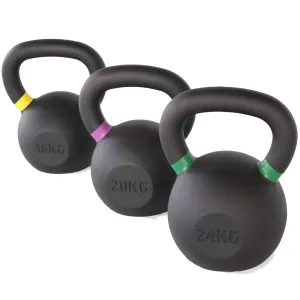 Instant Favorite Hit Fitness Advanced Cast Iron Kettlebell Set | 16kg, 20kg and 24kg Weekly Favorite, Other Fitness Equipment