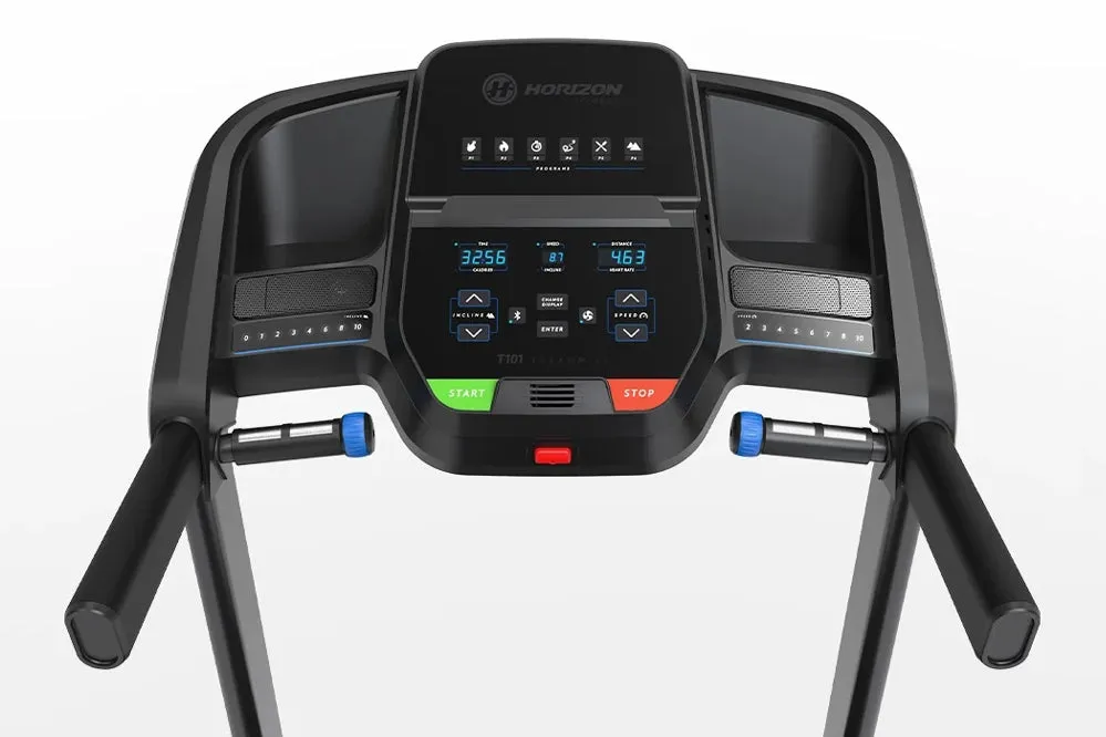 Horizon T101 Folding Treadmill (IN-STORE SPECIAL), Flooring, Weight plate storage pegs