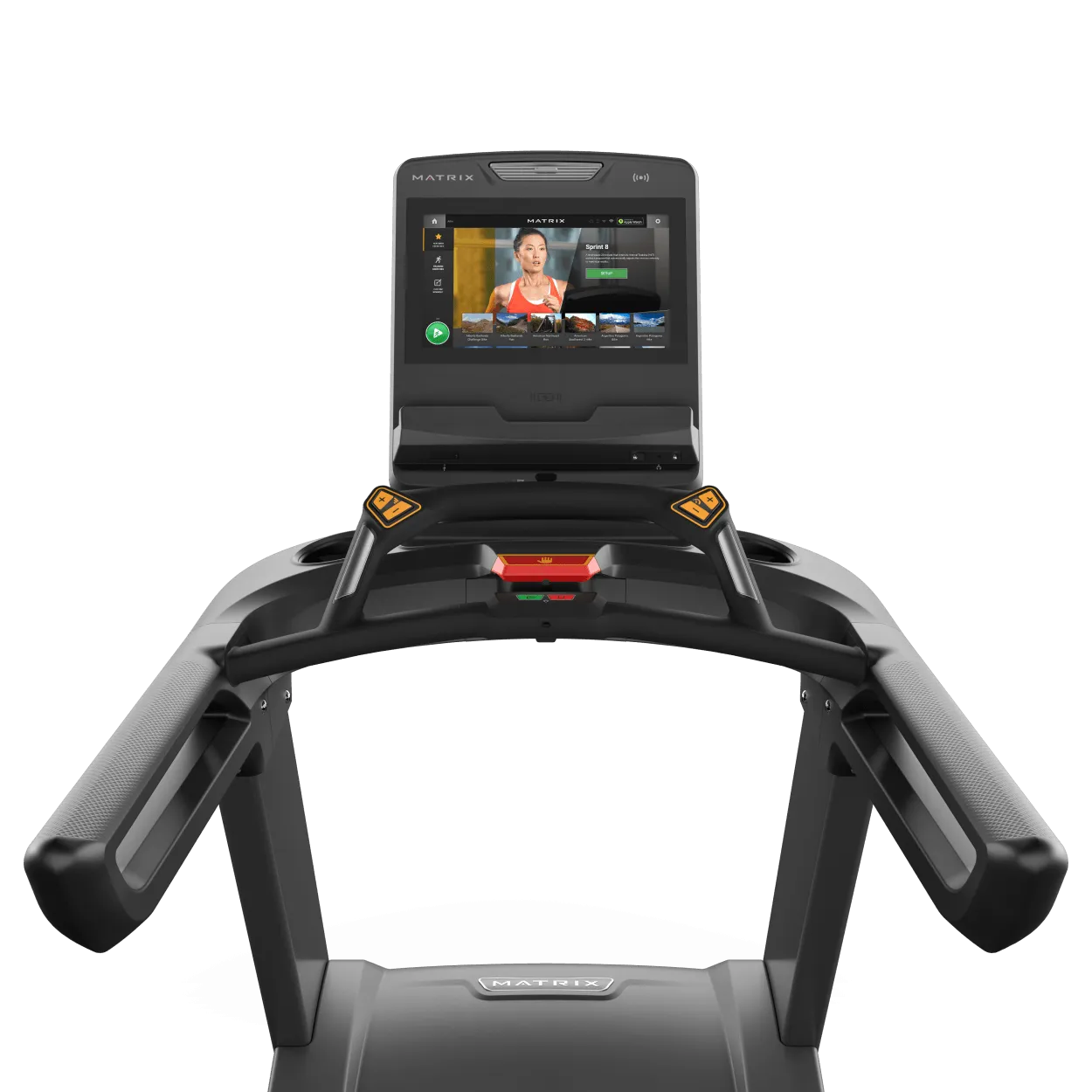 Matrix Performance Plus Treadmill with Touch Console, Spin bike with monitor