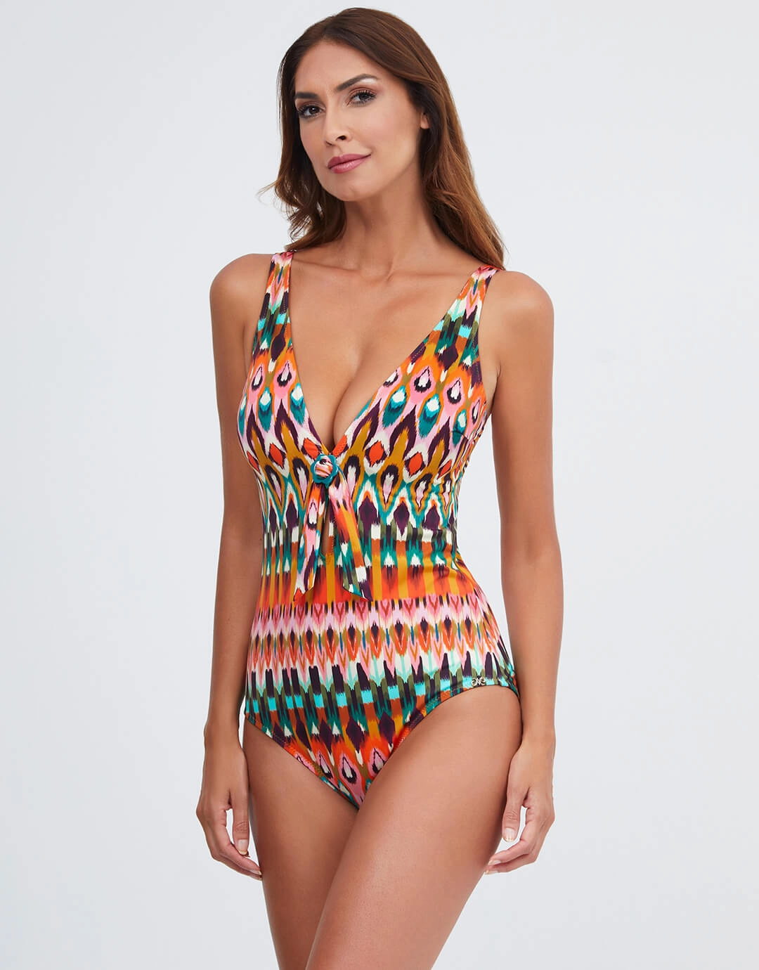 Ipanema Tie Front Swimsuit - Pink Multi