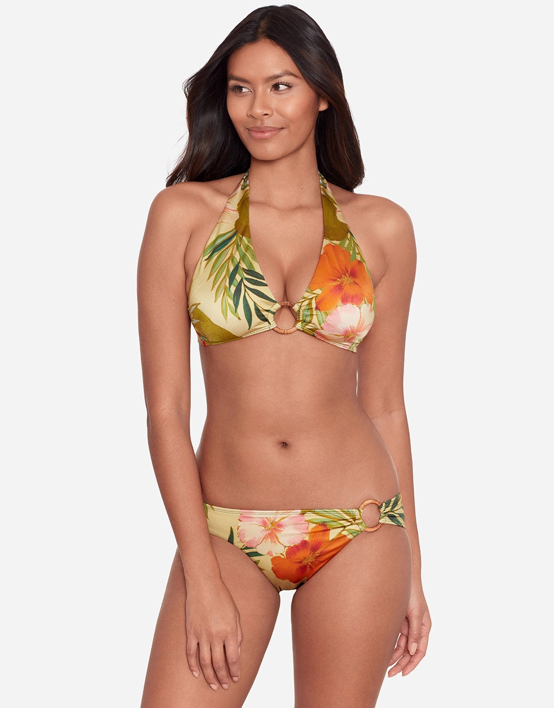 Island Tropical Rattan Ring Bikini Pant - Print