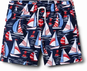 Janie and Jack Boys' Standard Printed Swim Shorts (Toddler/Little Big Kid)