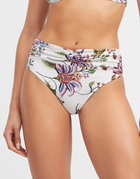 Jasmine Maxi Bikini Pant - White Floral