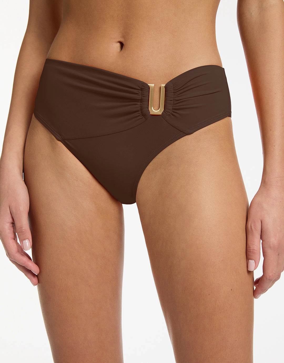 Jetset U Trim Mid Bikini Pant - Chocolate