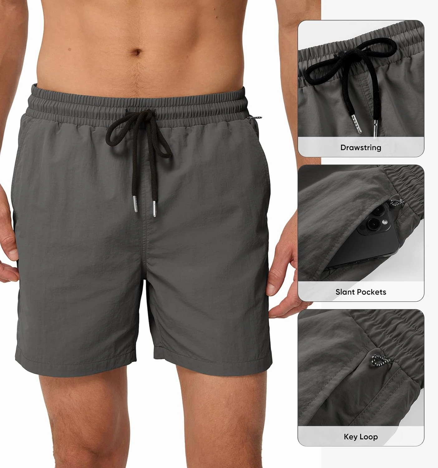 JMIERR Mens Swim Trunks with Mesh Lining Beach Swimming Shorts for Men Lightweight Swimwear Summer Sports Short