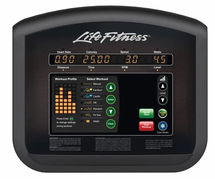 Life Fitness Activate Series Upright Lifecycle Exercise Bike, Bars, Air,Magnetic Rowers
