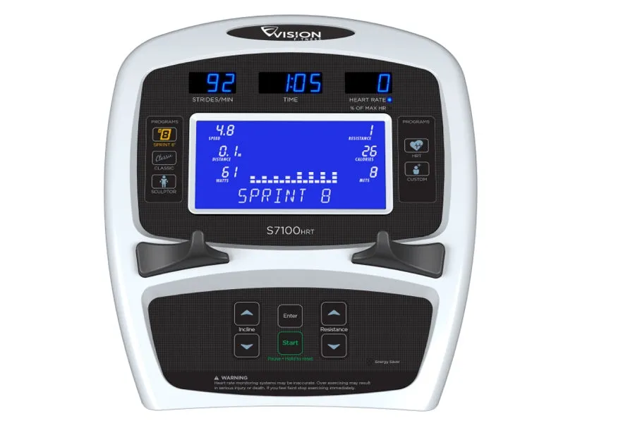 Vision S7100 HRT Suspension Elliptical (DEMO) (SUMMER SALE), Black Friday fitness deals, Weight Plate Storage, Rowers