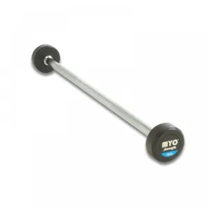 Just Dropped MYO Strength Rubber Barbell with PU End Cap Best-Selling, Gym Equipment