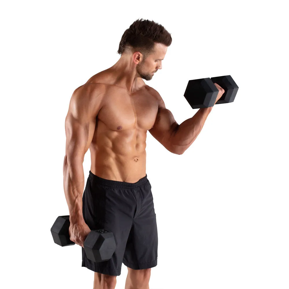 Weider, 40lb Rubber Hex Dumbbell, Single, Reflective running vest, Creatine monohydrate, Neoprene Dumbbells