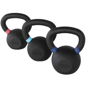 Just for You Hit Fitness Intermediate Cast Iron Kettlebell Set | 8kg, 10kg and 12kg Better Than Ever, Yoga blocks cork, Air,Magnetic Rowers, Kettlebells