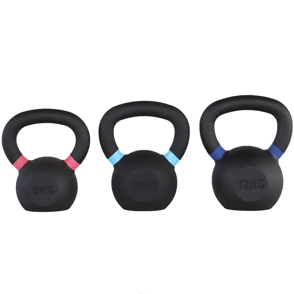 Hit Fitness Intermediate Cast Iron Kettlebell Set | 8kg, 10kg and 12kg, Rogue Fitness squat rack, Collagen peptides