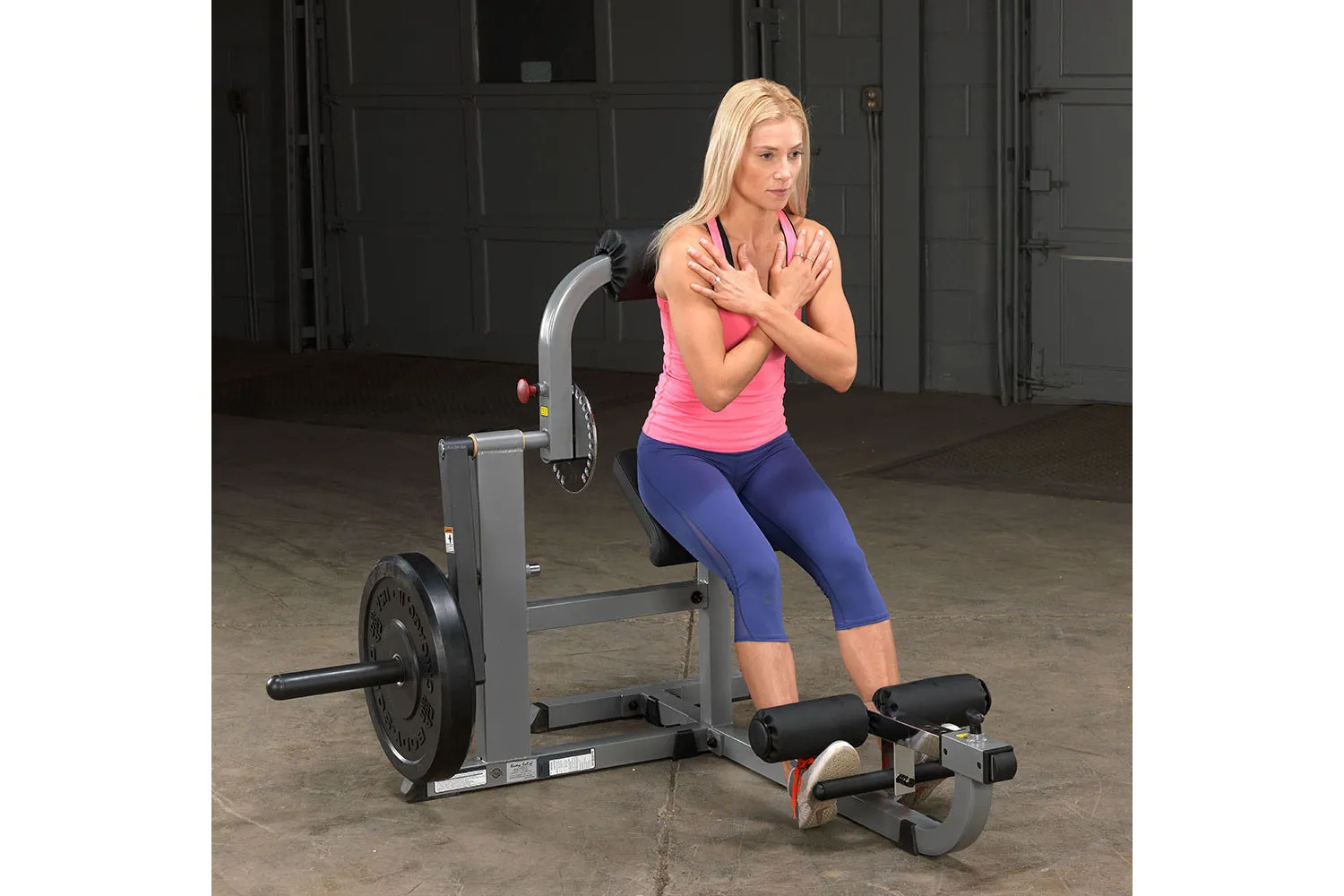 Body-Solid Ab & Back Machine (GCAB360), Bumper Plates, Center Drive, Theragun Prime