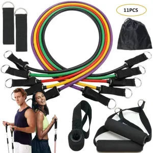Just Unboxed Crissfit Resistance Bands 11 Pcs Set A Smarter Choice, Posture corrector, Barbell Rack