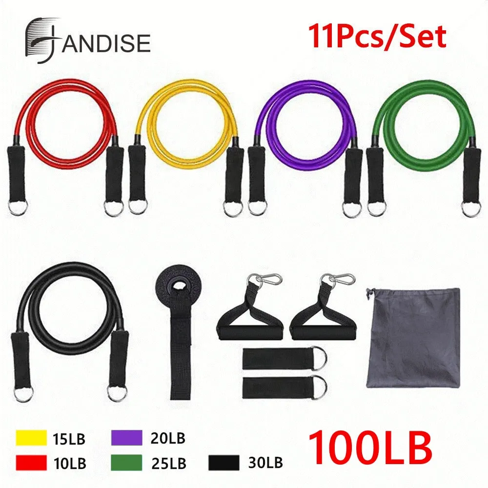 Crissfit Resistance Bands 11 Pcs Set, Mats, Dumbbell Storage, Pilates ring circle