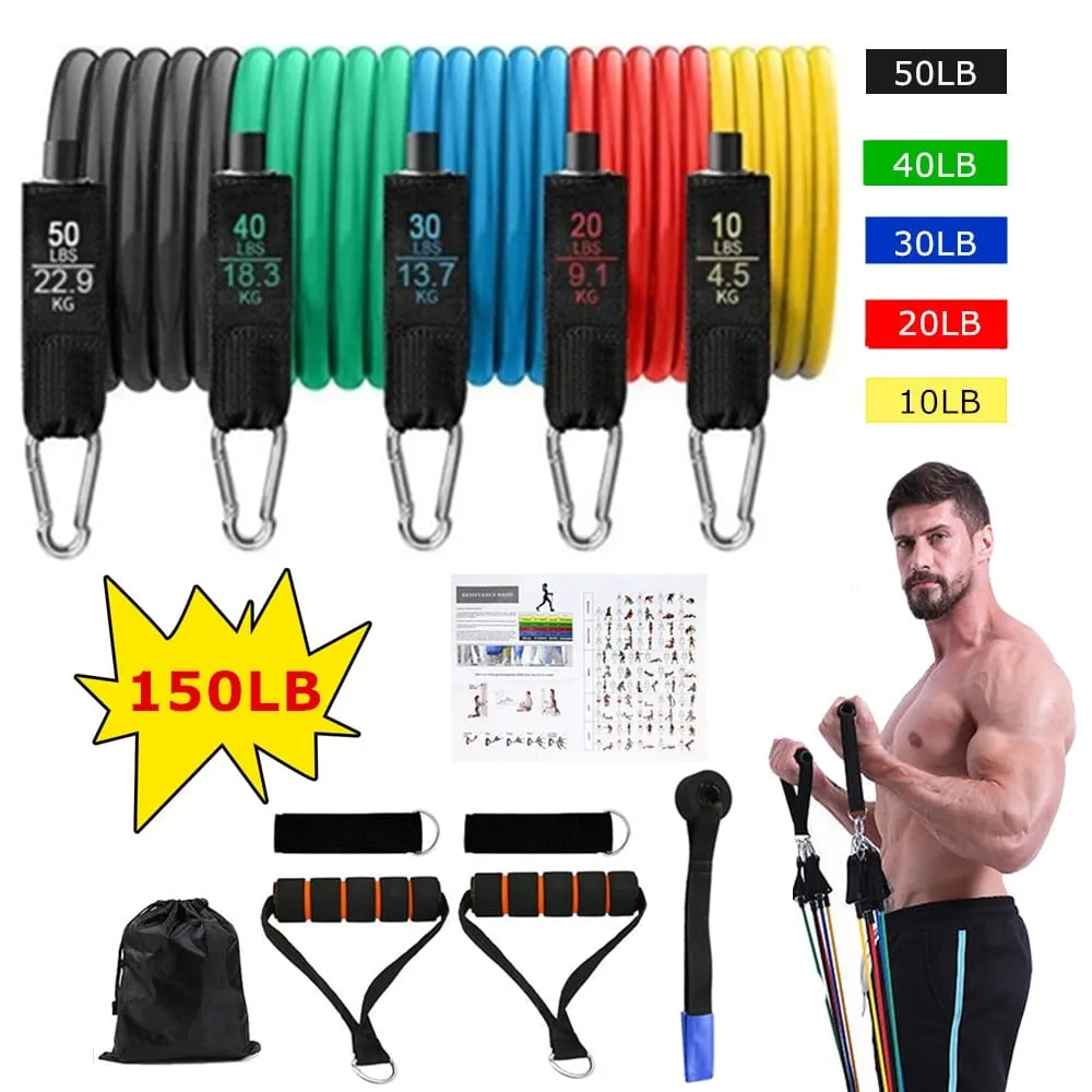 Crissfit Resistance Bands 11 Pcs Set, Clearance exercise machines, Stretching,Flexibility