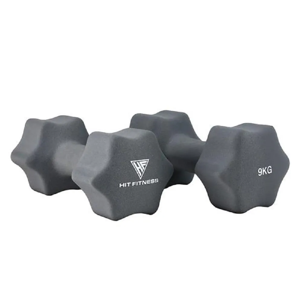 Hit Fitness Neoprene Studio Dumbbells | 9kg Pair, Gym bag with shoe compartment