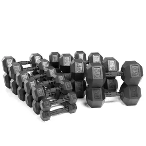 Just Unboxed Prepacked 5-50LB Virgin Rubber Hex Dumbbell Set Editors Choice, Breathable workout tops