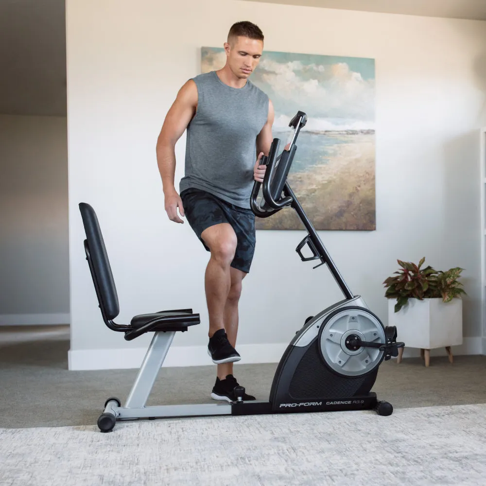 ProForm Cadence R3.9 Recumbent Exercise Bike, Compression Boots, Mats