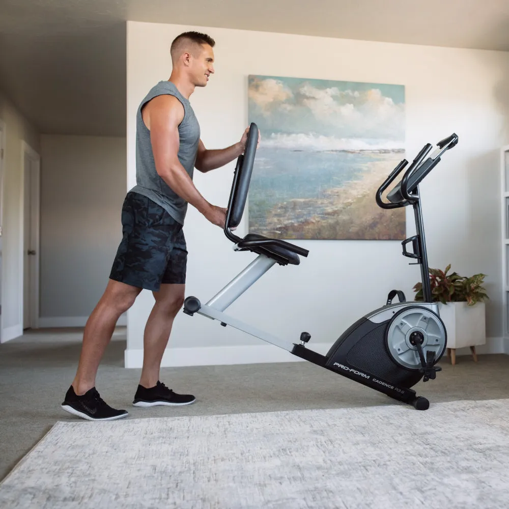 ProForm Cadence R3.9 Recumbent Exercise Bike, Sandbag weight training