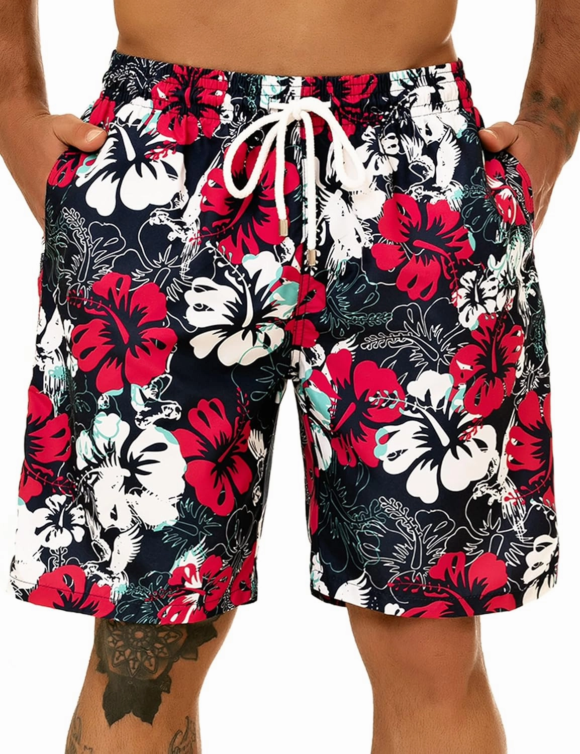 KAILUA SURF Big and Tall Mens Swim Trunks, 9" Mens Designer Bathing Suit Boardshorts