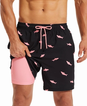 KAIUA SURF Mens Swim Trunks with Compression Liner 7 Inch Inseam Quick Dry Mens Swimming Shorts Bathing Suit