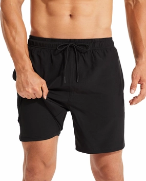 KAIUA SURF Mens Swim Trunks with Compression Liner 7 Inch Inseam Quick Dry Mens Swimming Shorts Bathing Suit